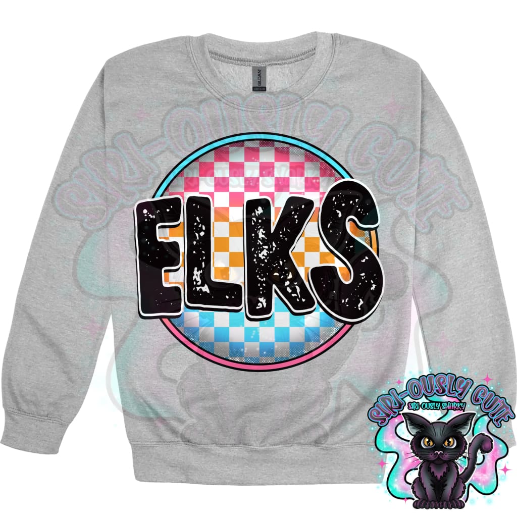 Neon Checker Circle Mascot Elks Mascot