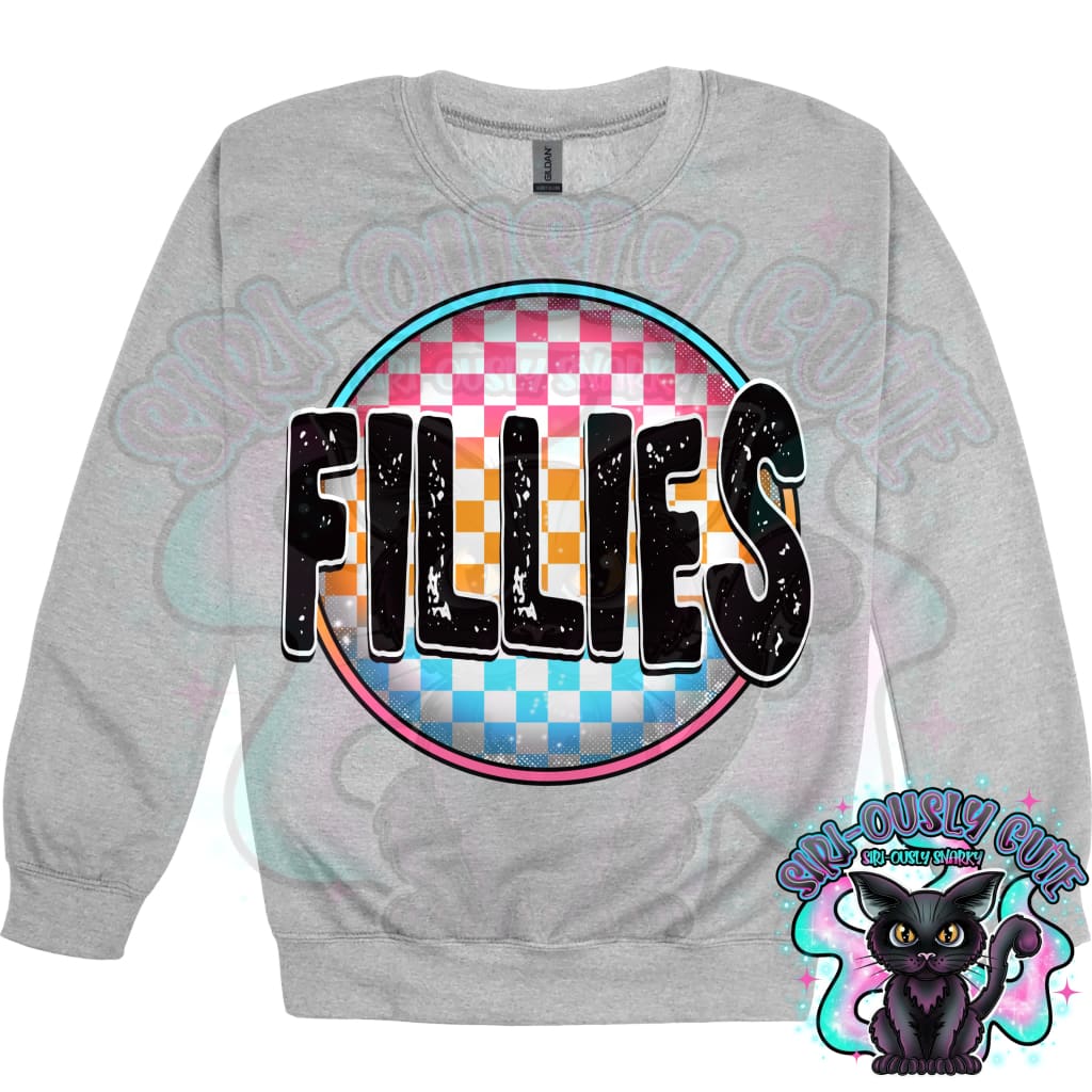 Neon Checker Circle Mascot Fillies Mascot