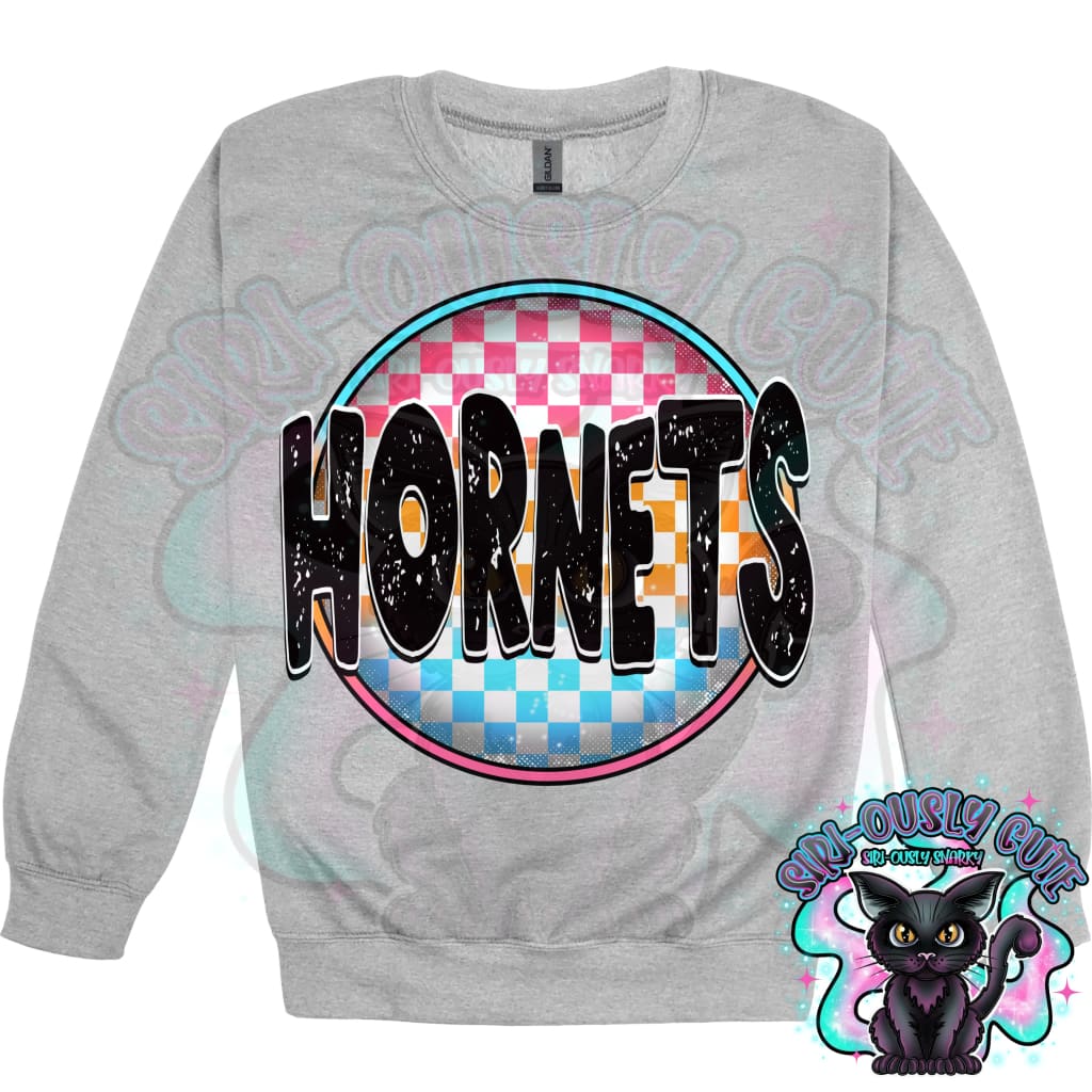 Neon Checker Circle Mascot Hornets Mascot
