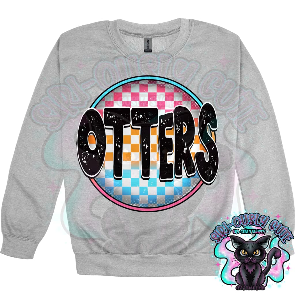 Neon Checker Circle Mascot Otters Mascot