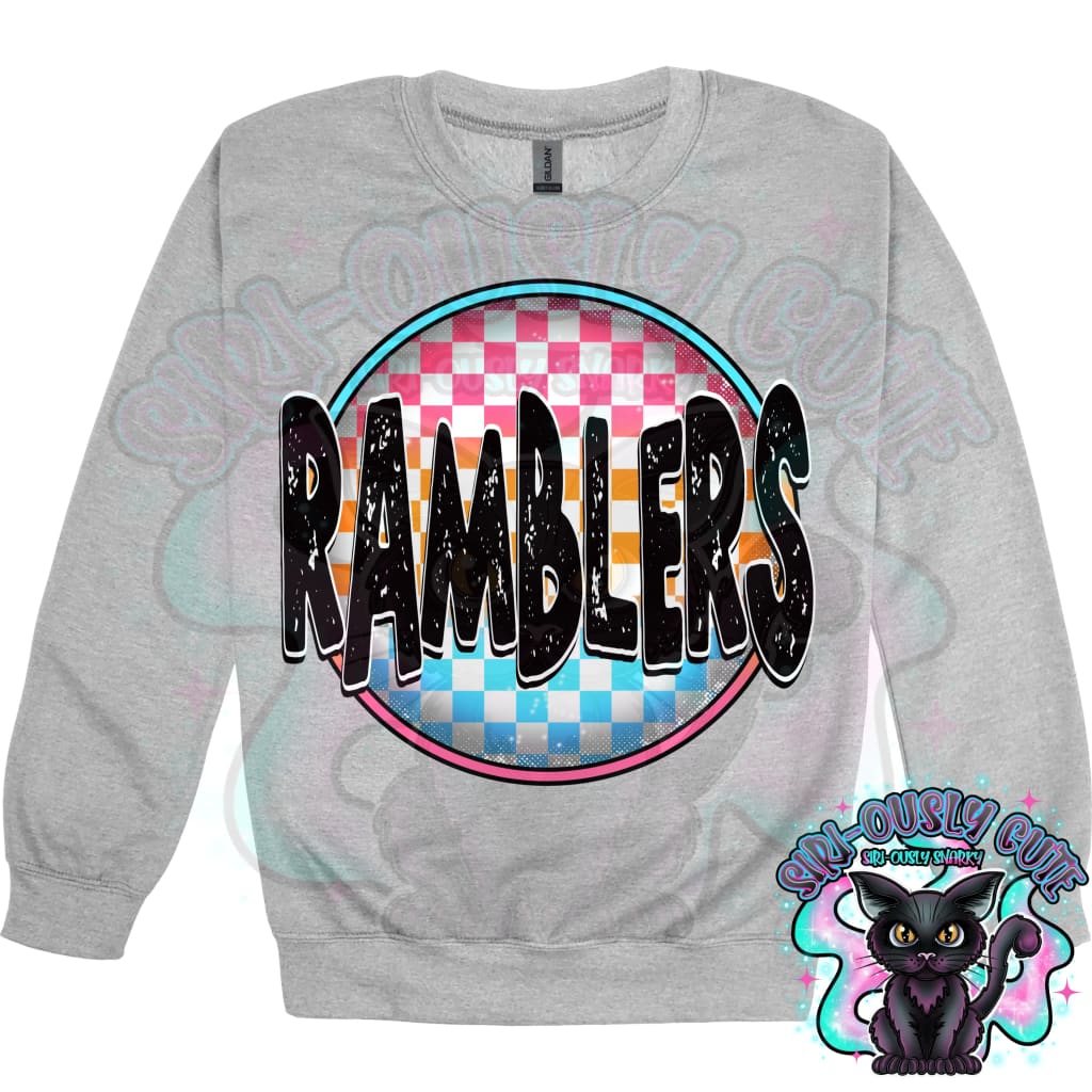 Neon Checker Circle Mascot Ramblers Mascot