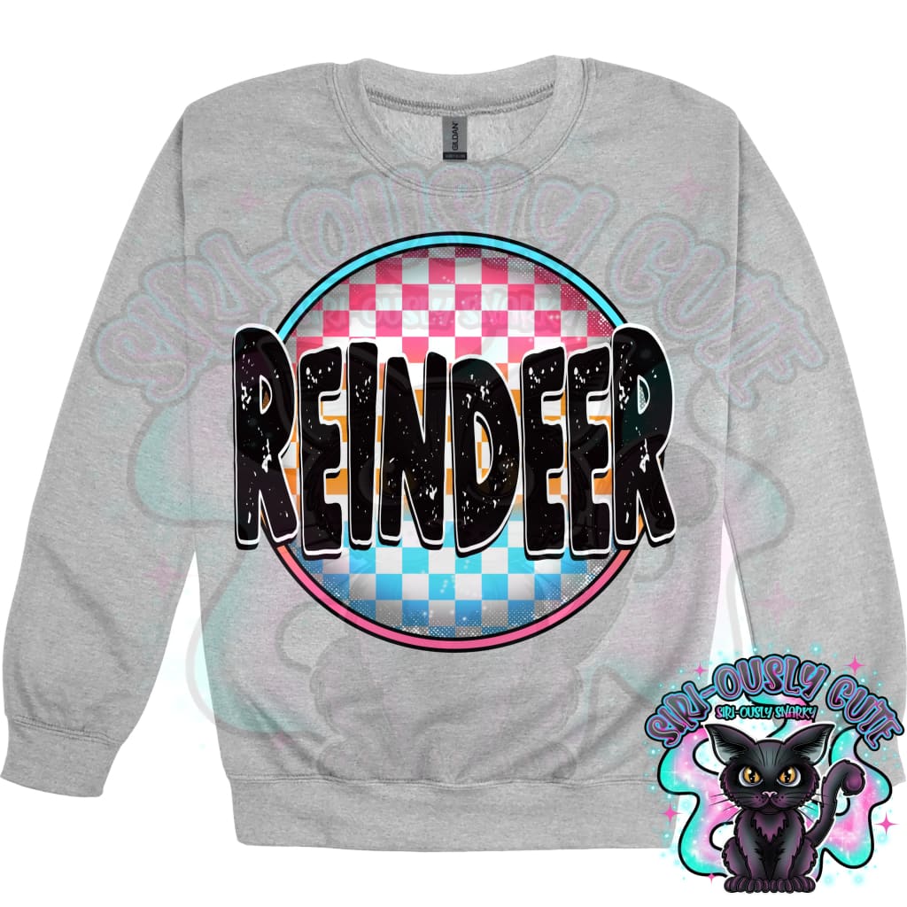 Neon Checker Circle Mascot Reindeer Mascot
