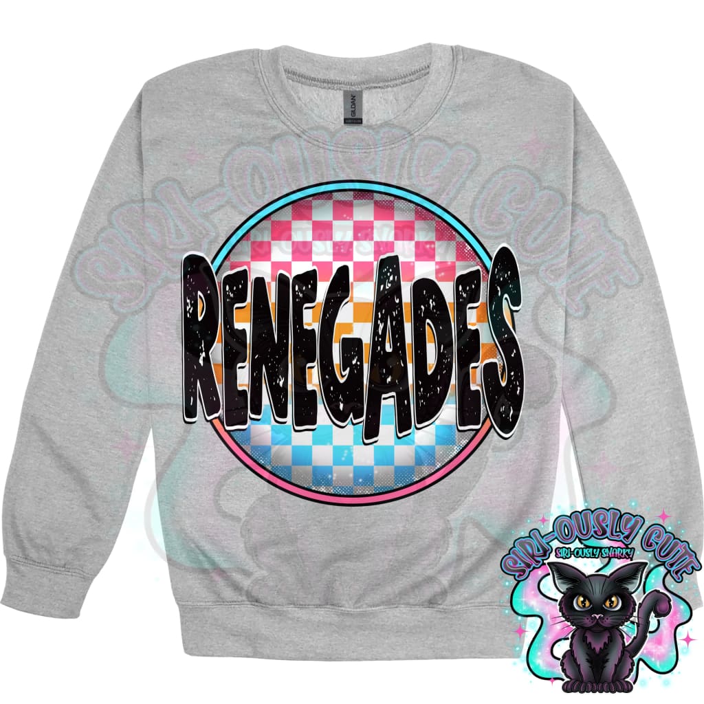Neon Checker Circle Mascot Renegades Mascot