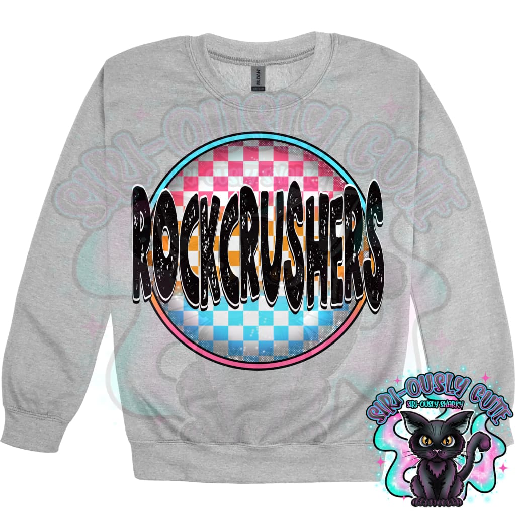 Neon Checker Circle Mascot Rockcrushers Mascot