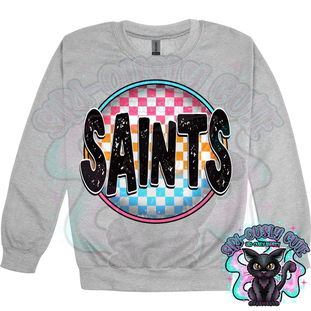 Neon Checker Circle Mascot Saints Mascot