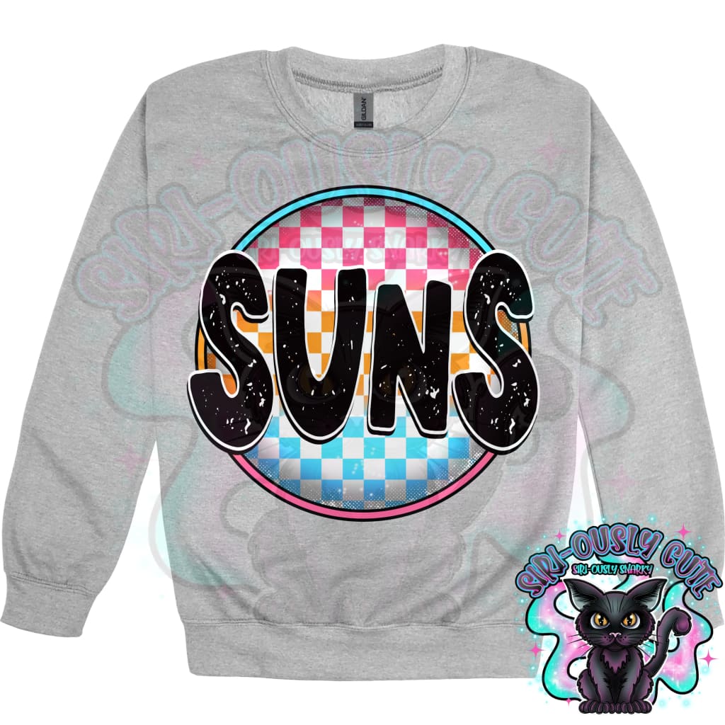 Neon Checker Circle Mascot Suns Mascot