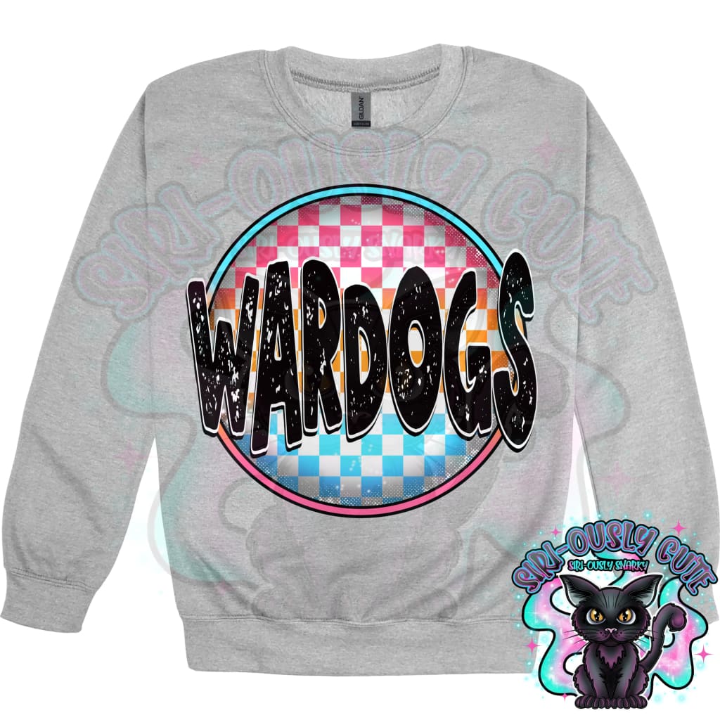 Neon Checker Circle Mascot Wardogs Mascot