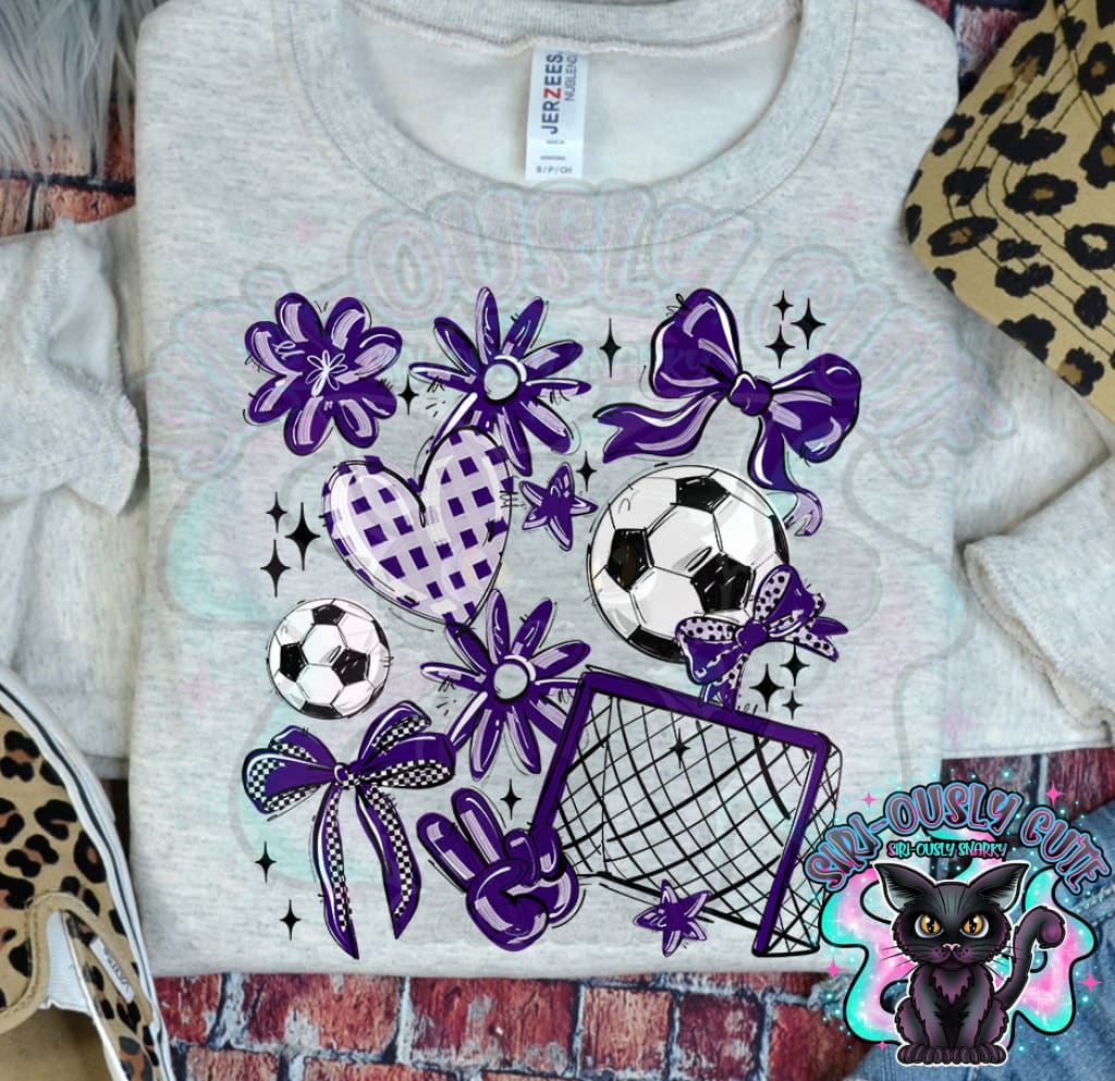 Soccer Collage Purple Mascot