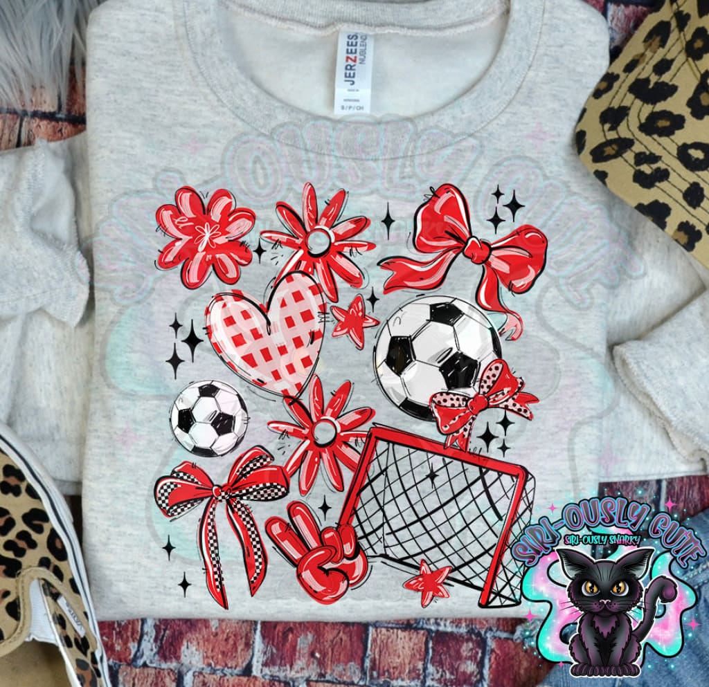 Soccer Collage Red Mascot