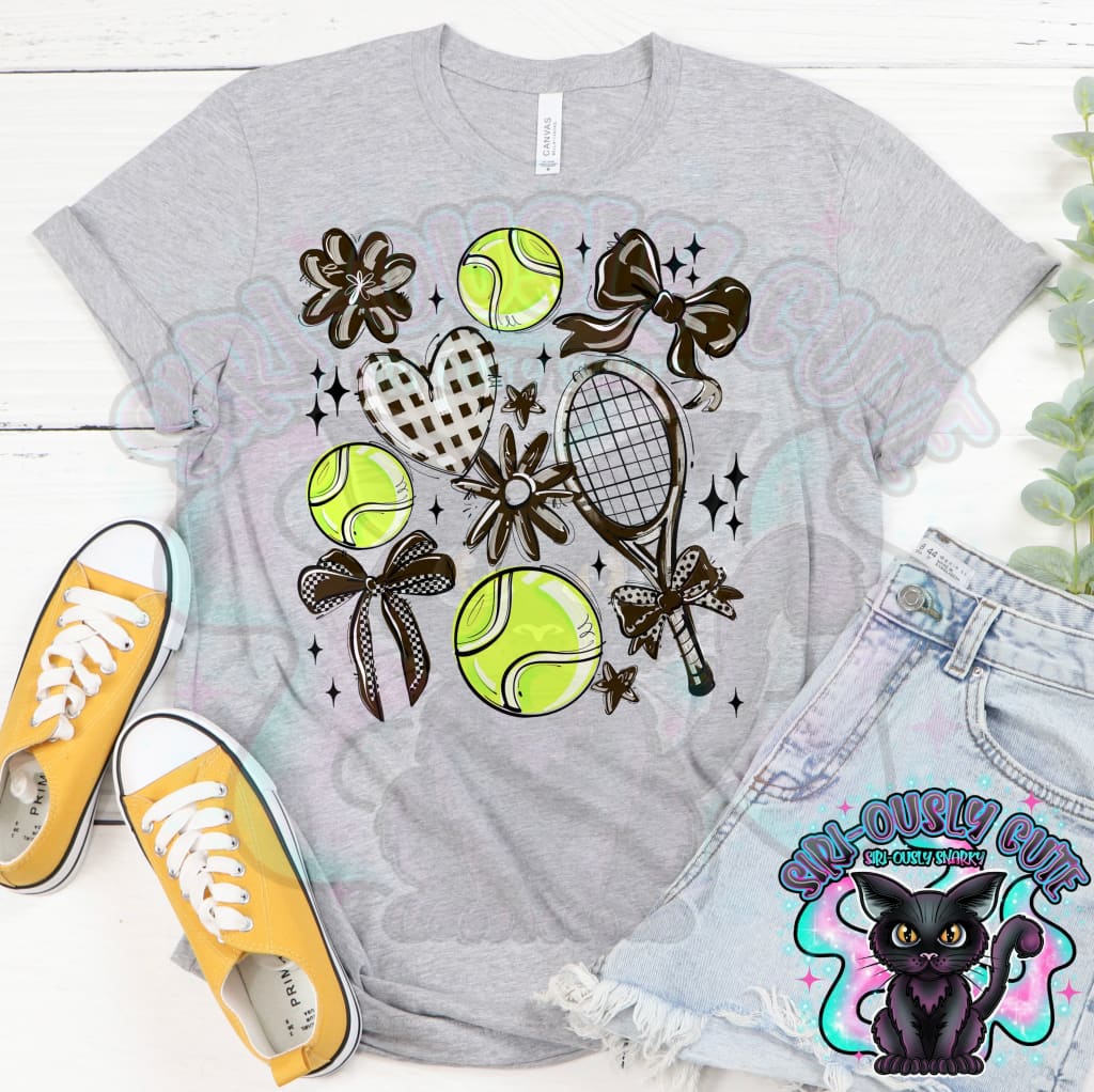 Play Ball Tennis Collage Brown Mascot