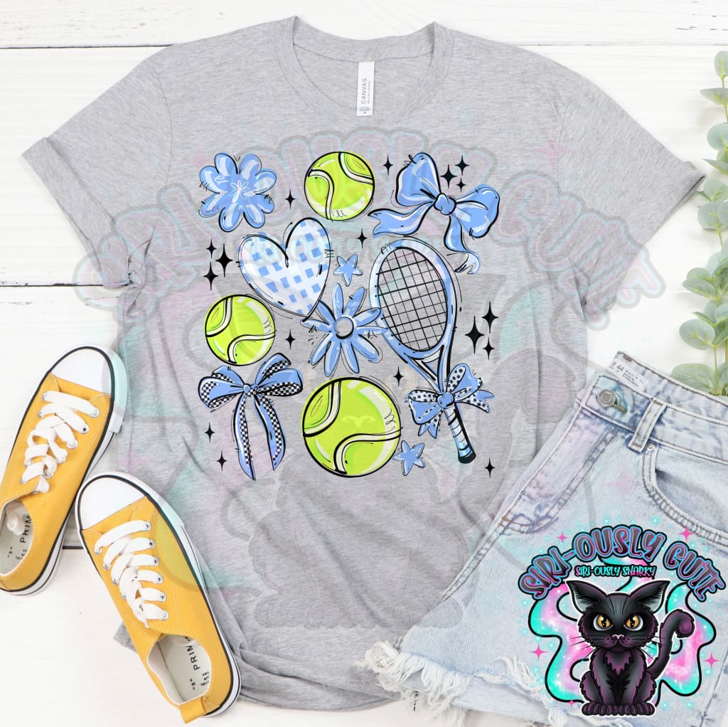 Play Ball Tennis Collage Columbia Blue Mascot