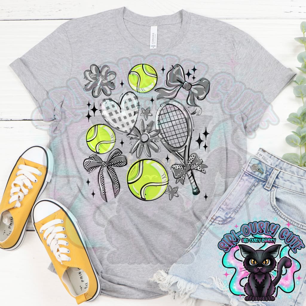 Play Ball Tennis Collage Gray Mascot