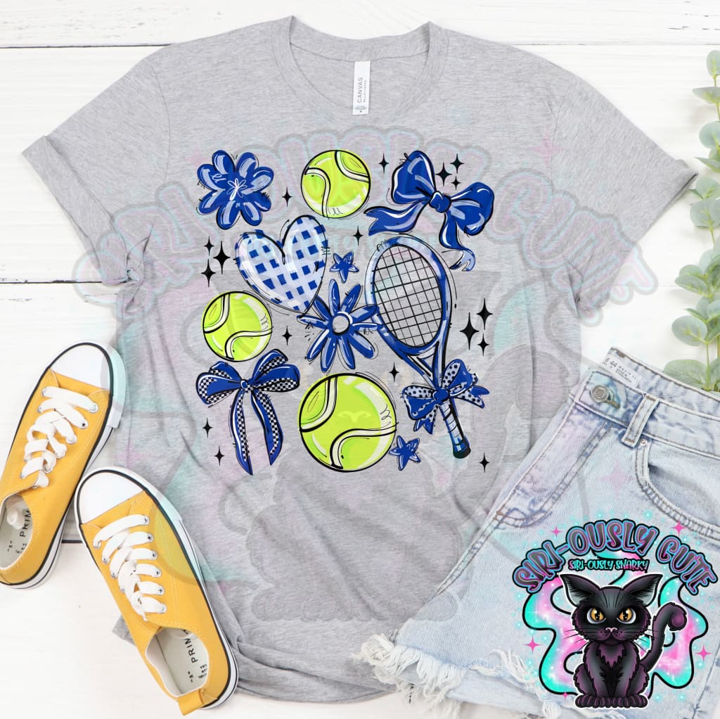 Play Ball Tennis Collage Royal Blue Mascot