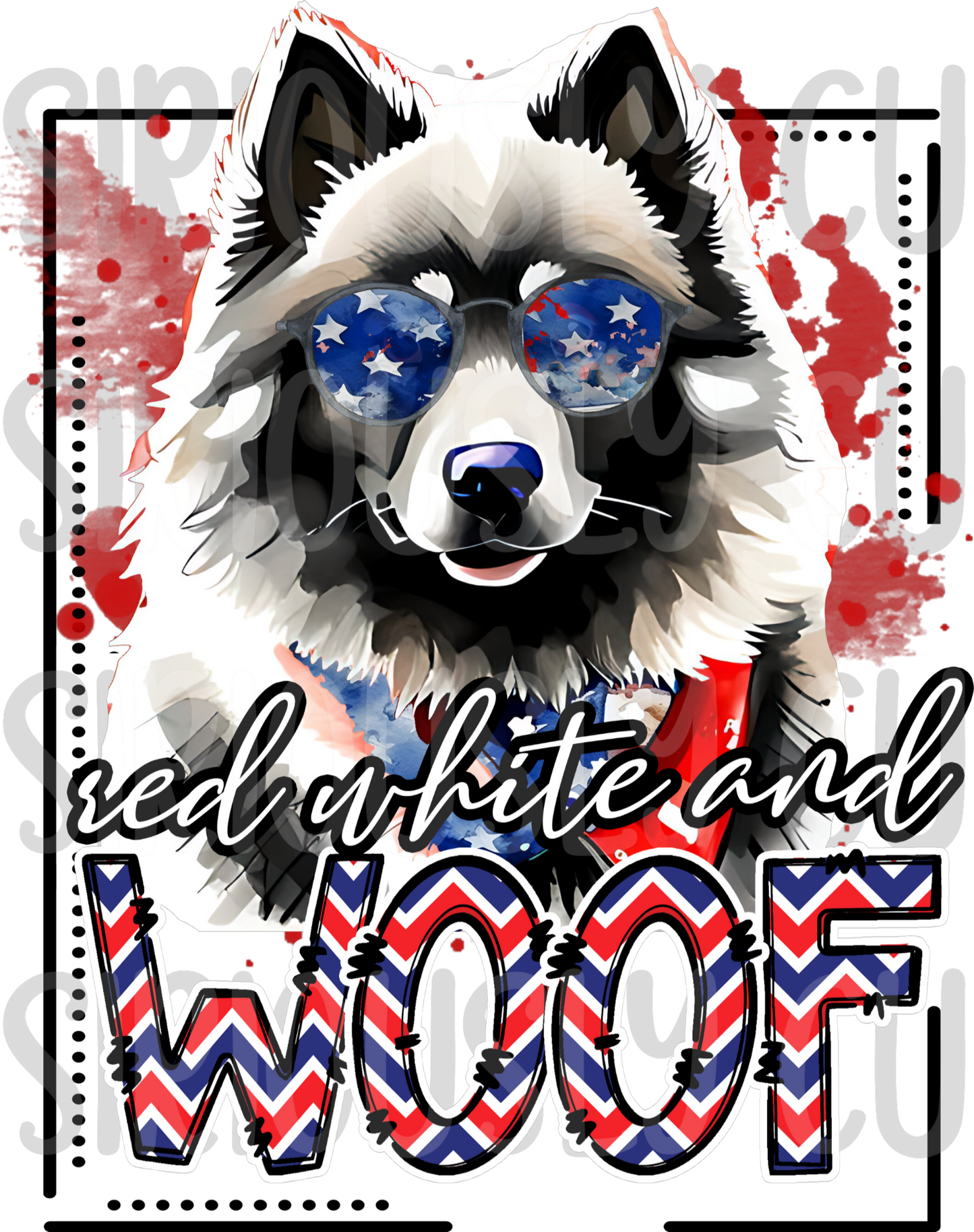 red white and woof Keeshond2