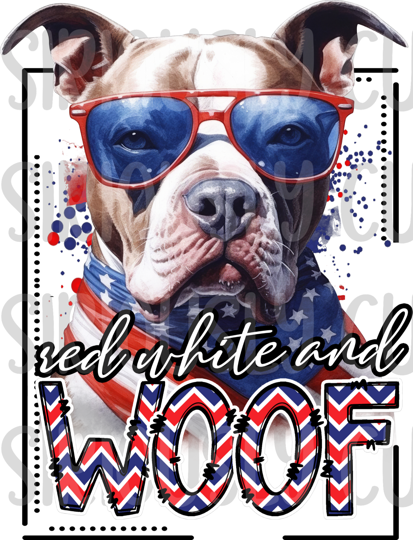 red white and woof pitbull 3