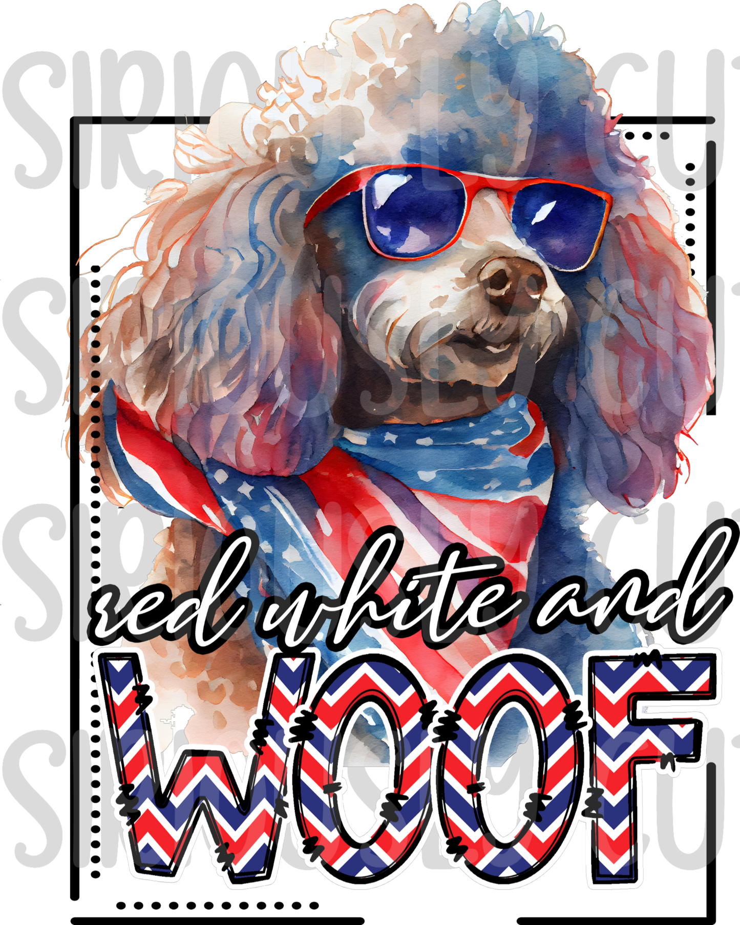 red white and woof poodle