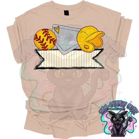 Softball Name Trios Yellow Mascot