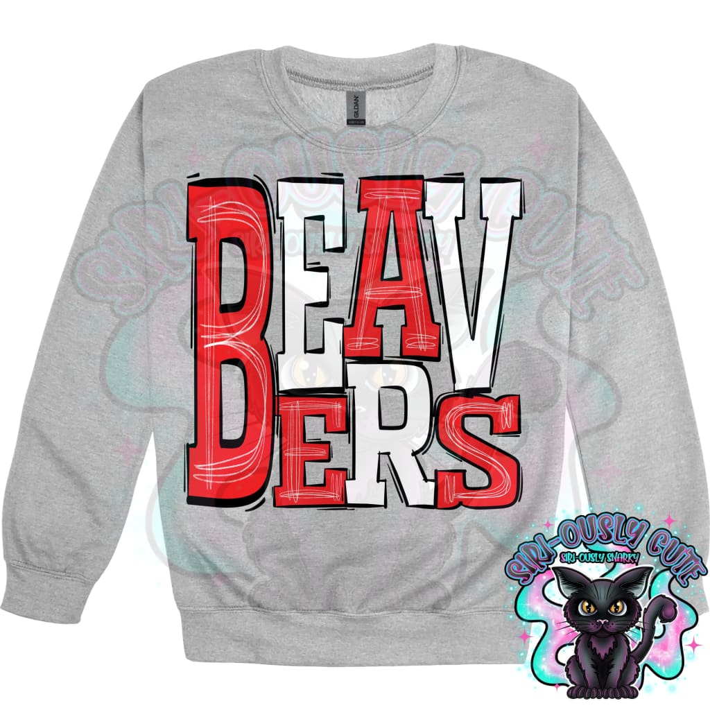 Sporty Beavers - Red White Mascot