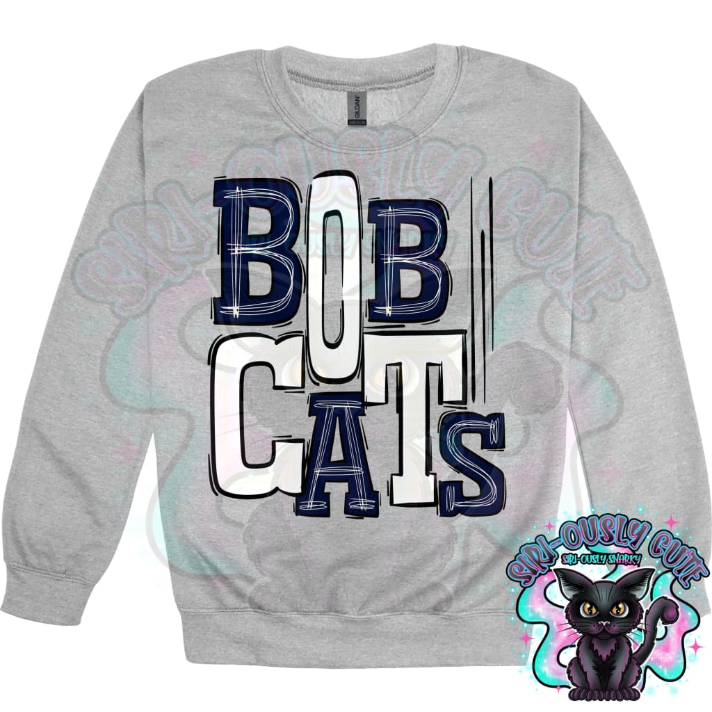 Sporty Bobcats - Navy White Mascot