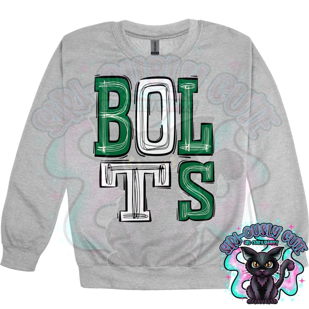 Sporty Bolts - Kelly Green White Mascot