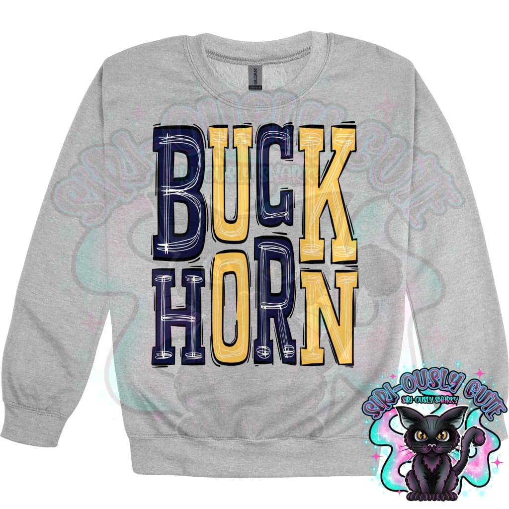Sporty Buckhorn - Navy Yellow Mascot