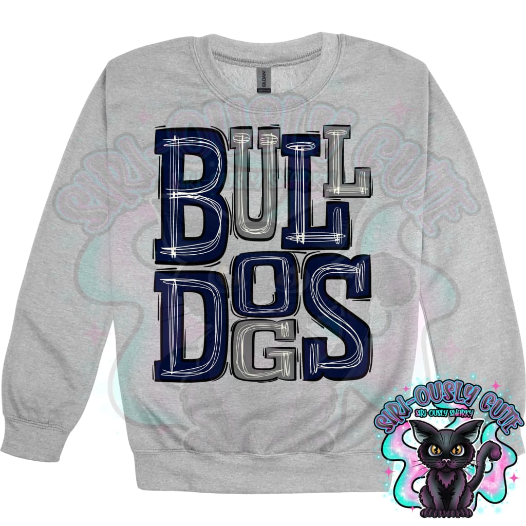 Sporty Bulldogs - Navy Gray Mascot