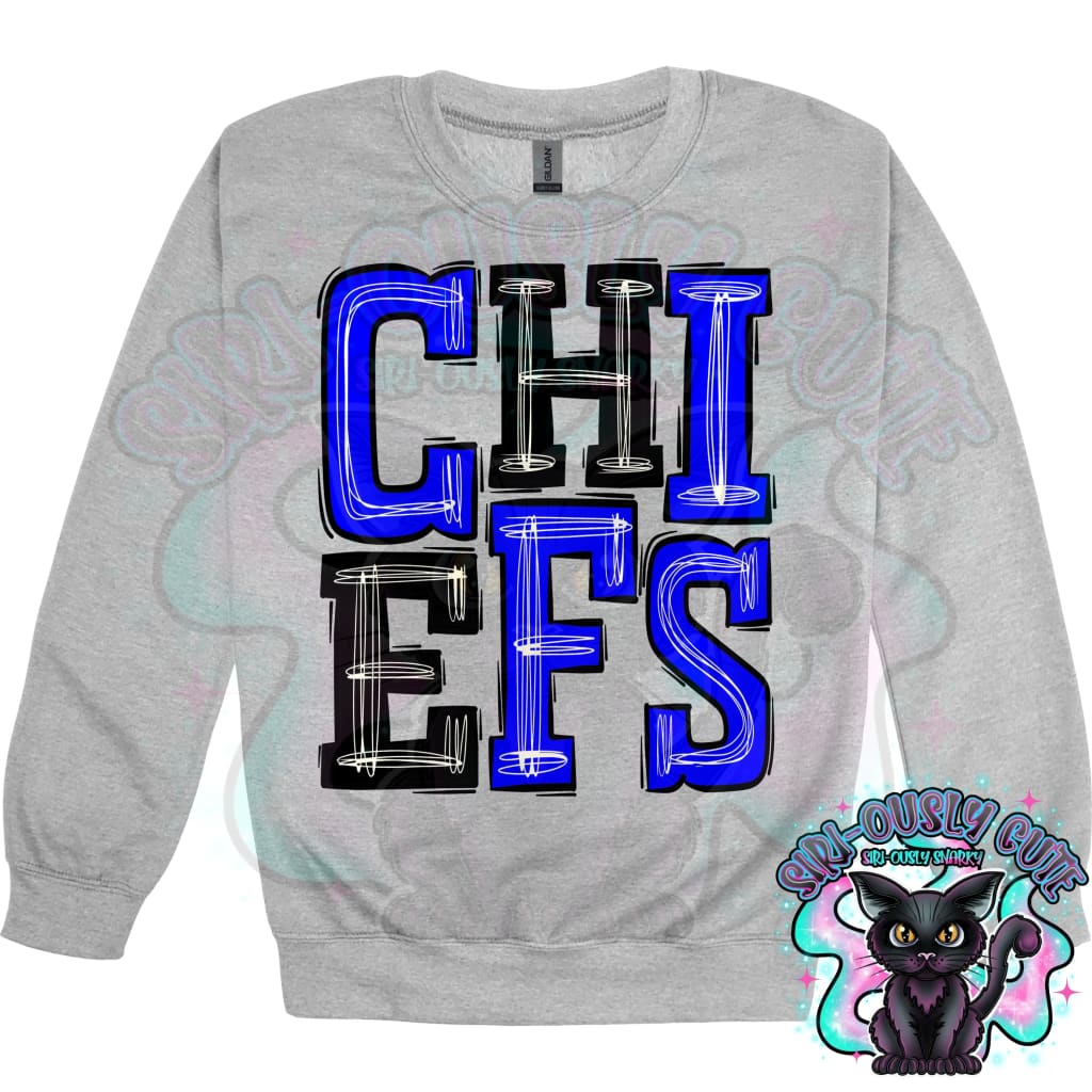 Sporty Chiefs - Royal Blue Black Mascot