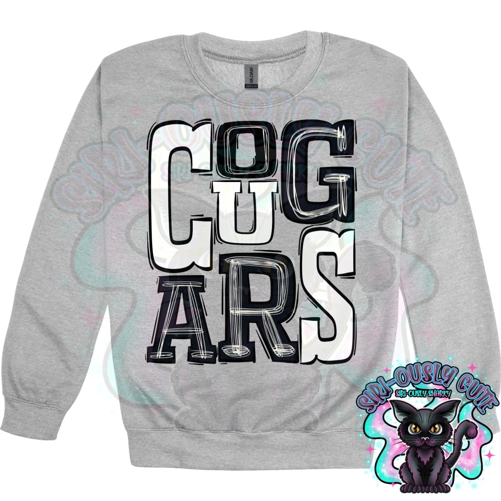 Sporty Cougars - Black White Mascot