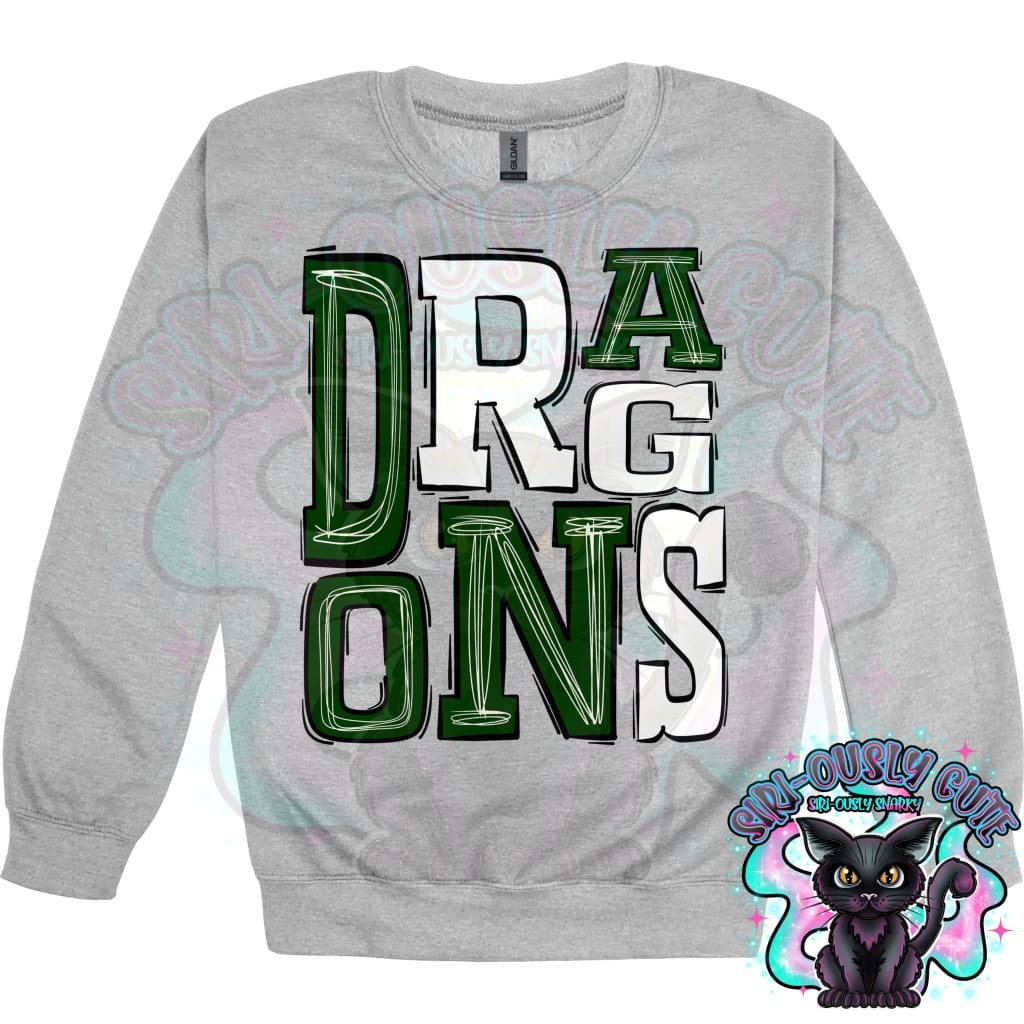 Sporty Dragons - Green White Mascot