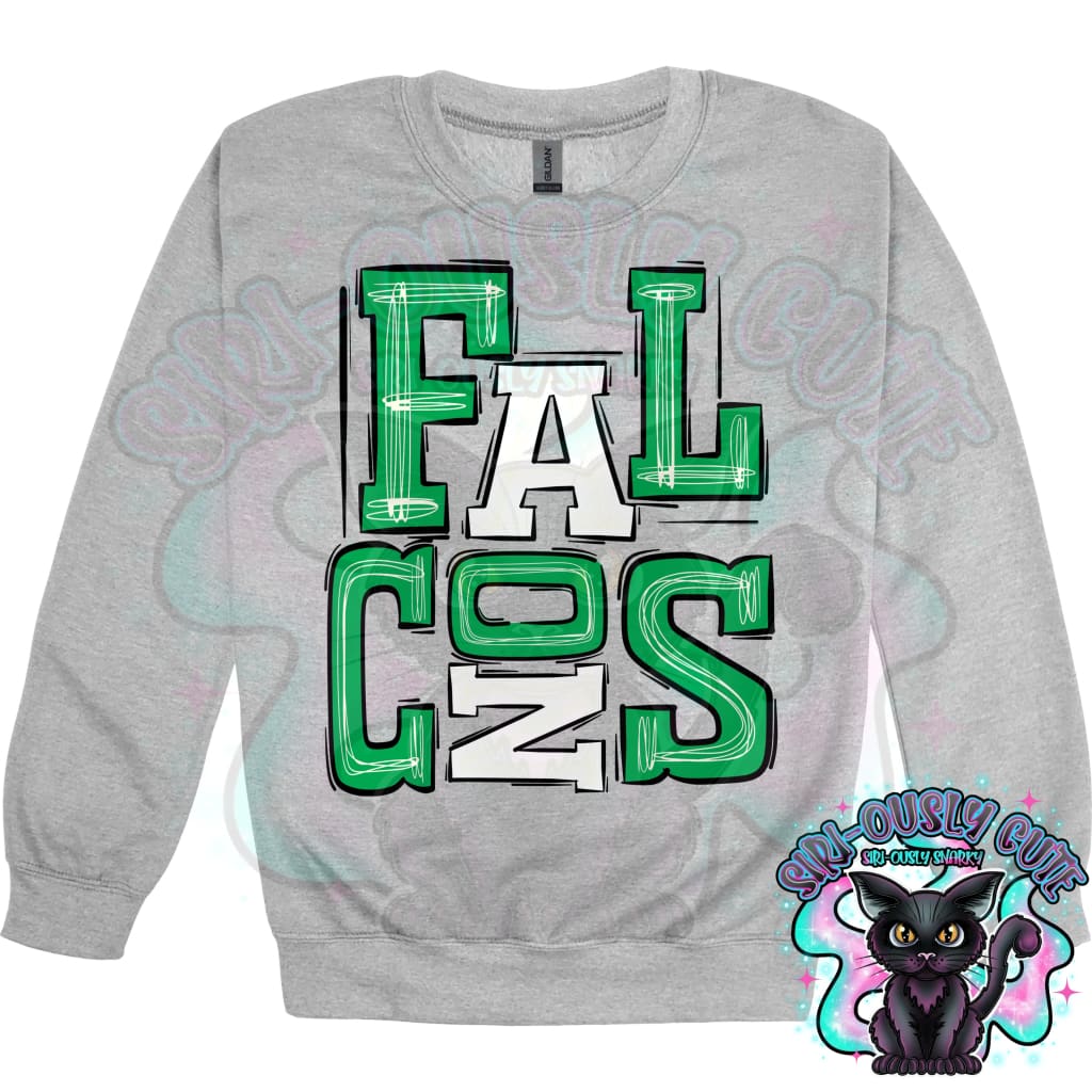 Sporty Falcons - Kelly Green White Mascot