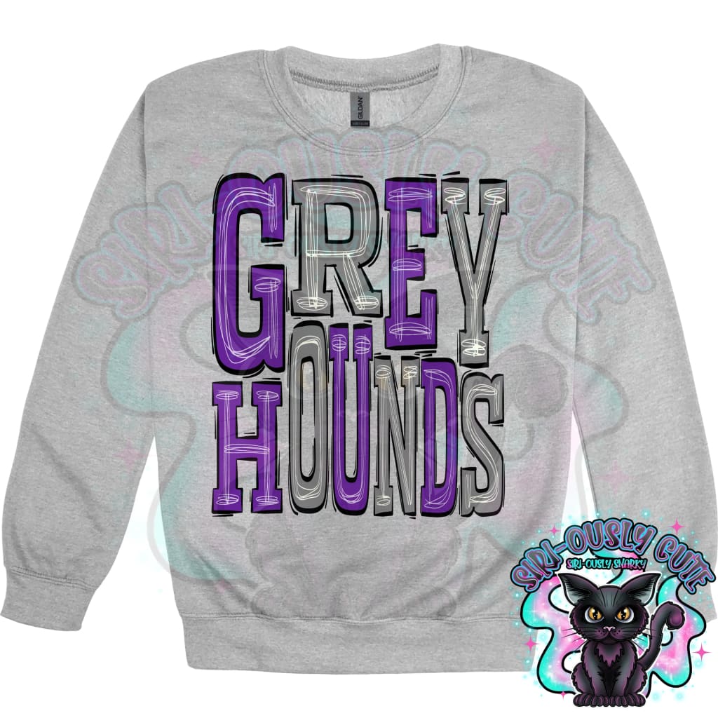 Sporty Greyhounds - Purple Silver Grey Mascot