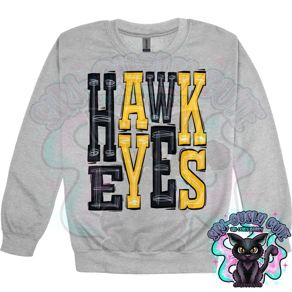 Sporty Hawkeyes - Black Yellow Gold Mascot