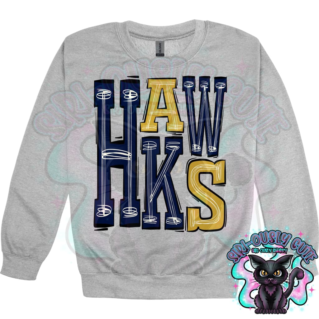 Sporty Hawks - Navy Gold Mascot