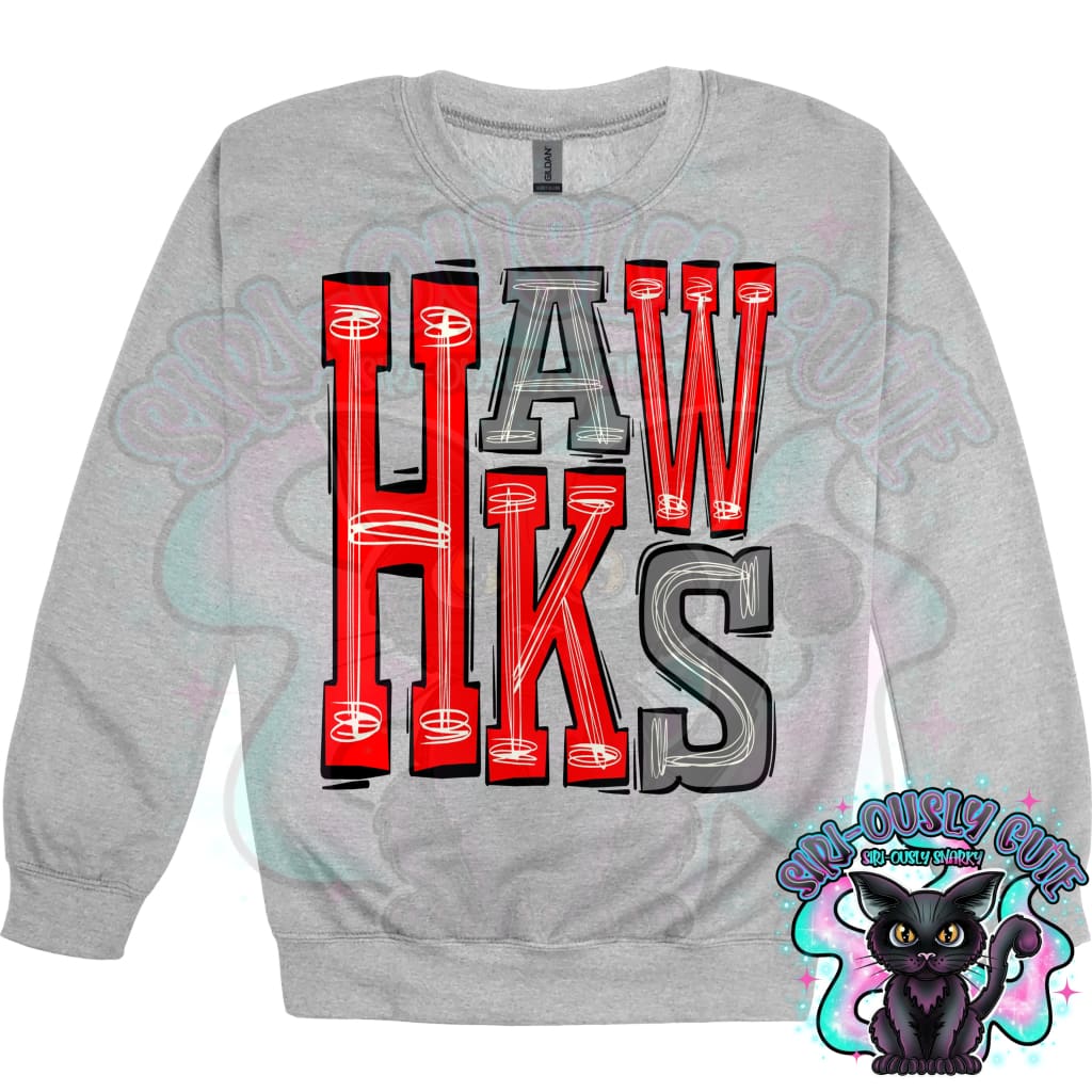 Sporty Hawks - Red Gray Mascot
