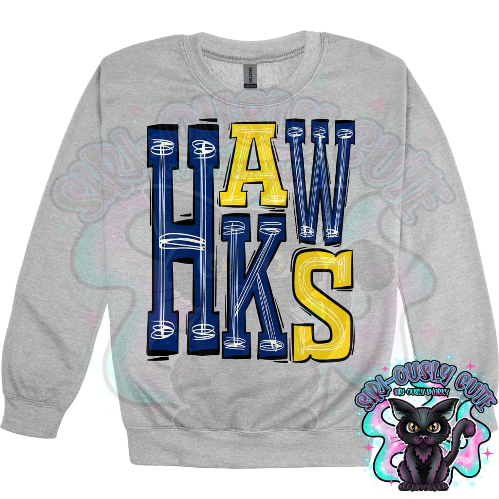 Sporty Hawks - Royal Blue Yellow Mascot