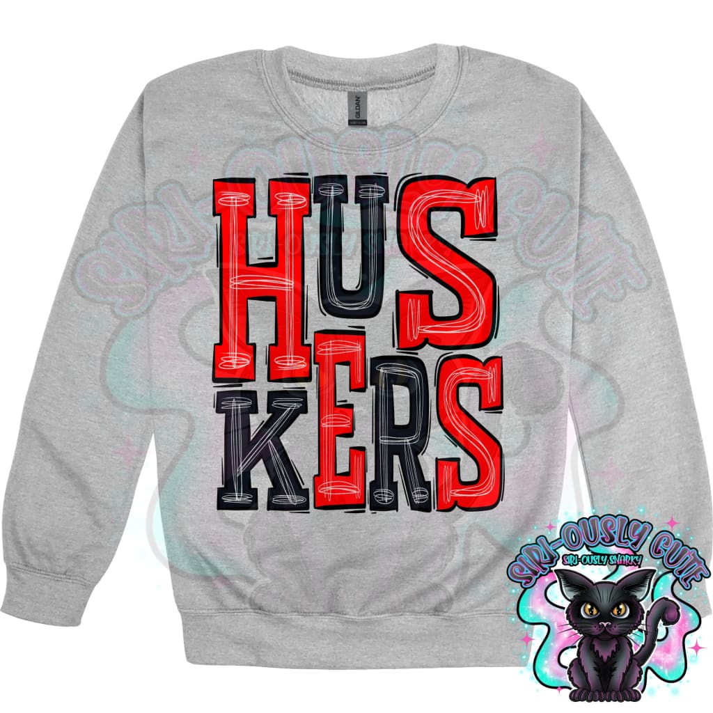 Sporty Huskers - Red Black Mascot