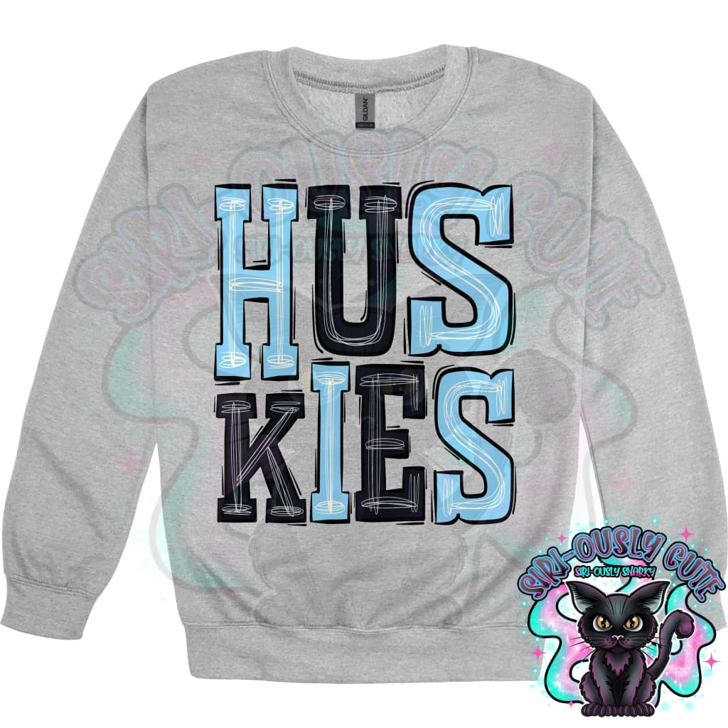 Sporty Huskies - Light Blue Black Mascot