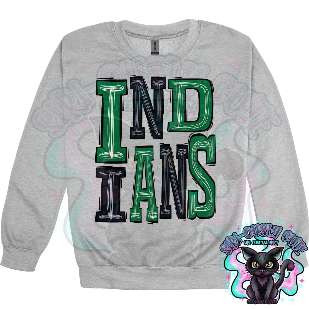 Sporty Indians - Kelly Green Black Mascot