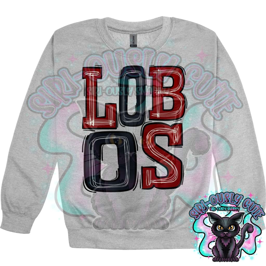 Sporty Lobos - Maroon Black Mascot