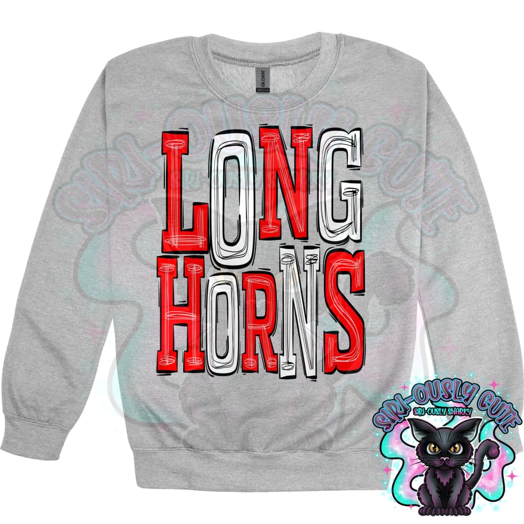 Sporty Longhorns - Red White Mascot