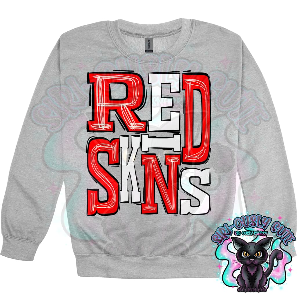 Sporty Redskins - Red White Mascot