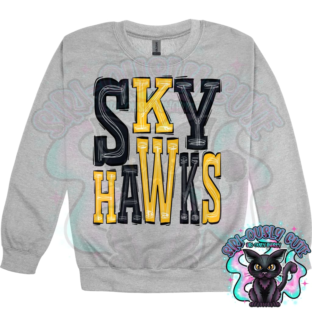 Sporty Skyhawks - Black Yellow Gold Mascot