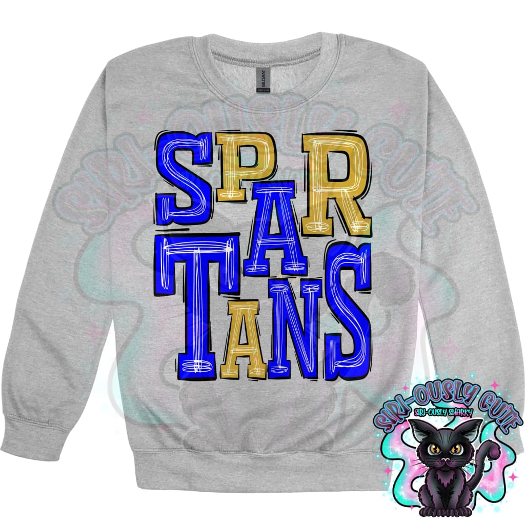 Sporty Spartans - Royal Blue Gold Mascot