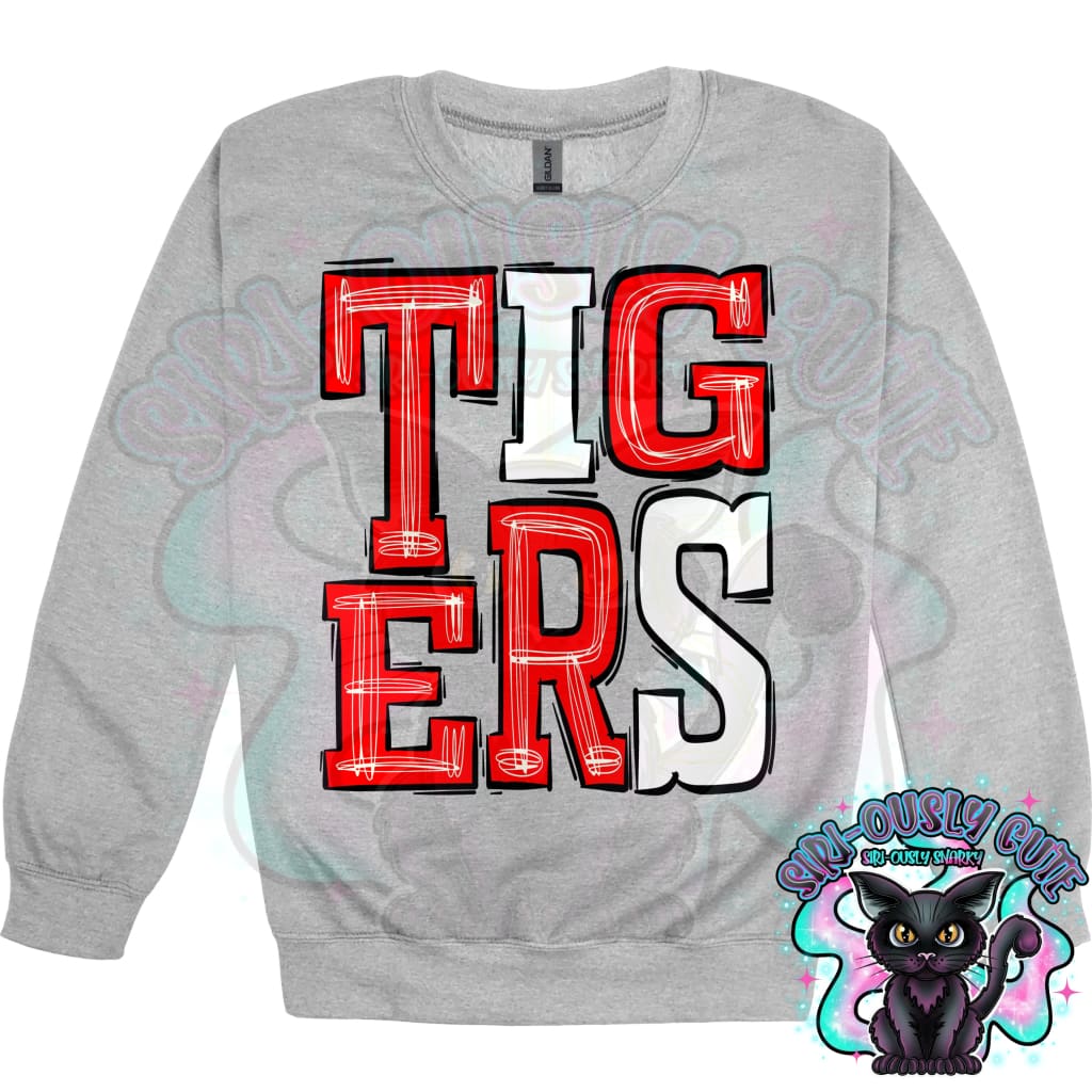 Sporty Tigers - Red White Mascot