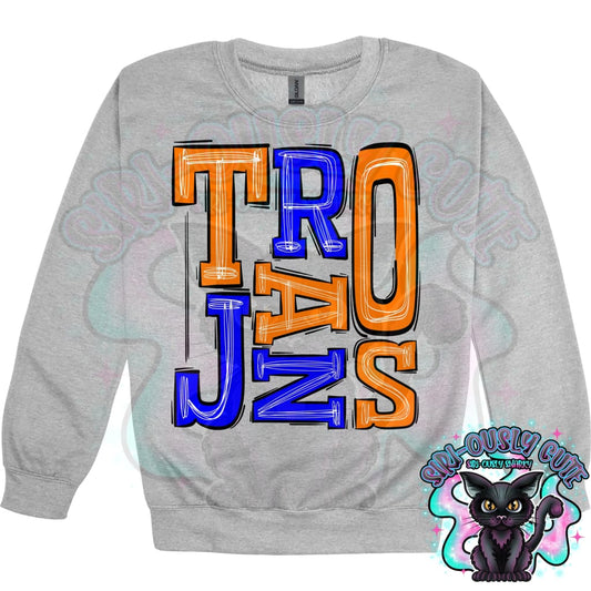 Sporty Trojans - Orange Royal Blue Mascot