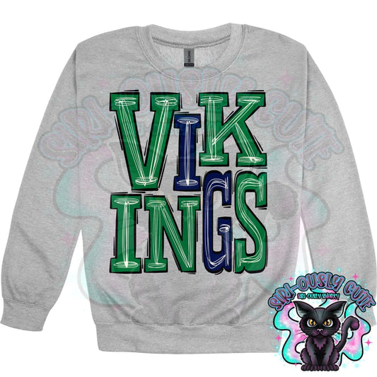 Sporty Vikings - Green Navy Mascot