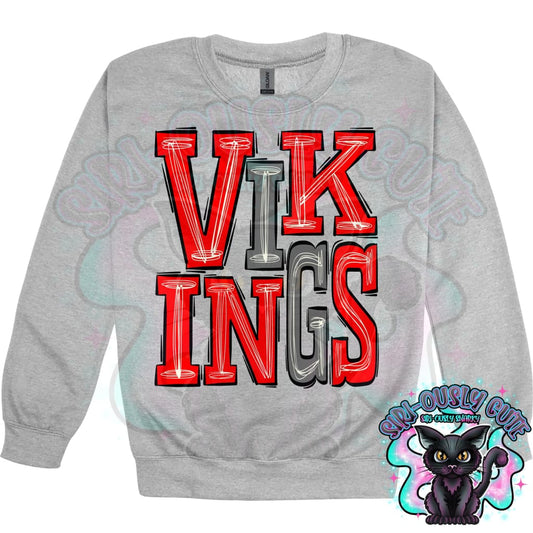 Sporty Vikings - Red Gray Mascot