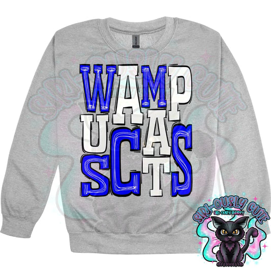 Sporty Wampus Cats - Royal Blue White Mascot