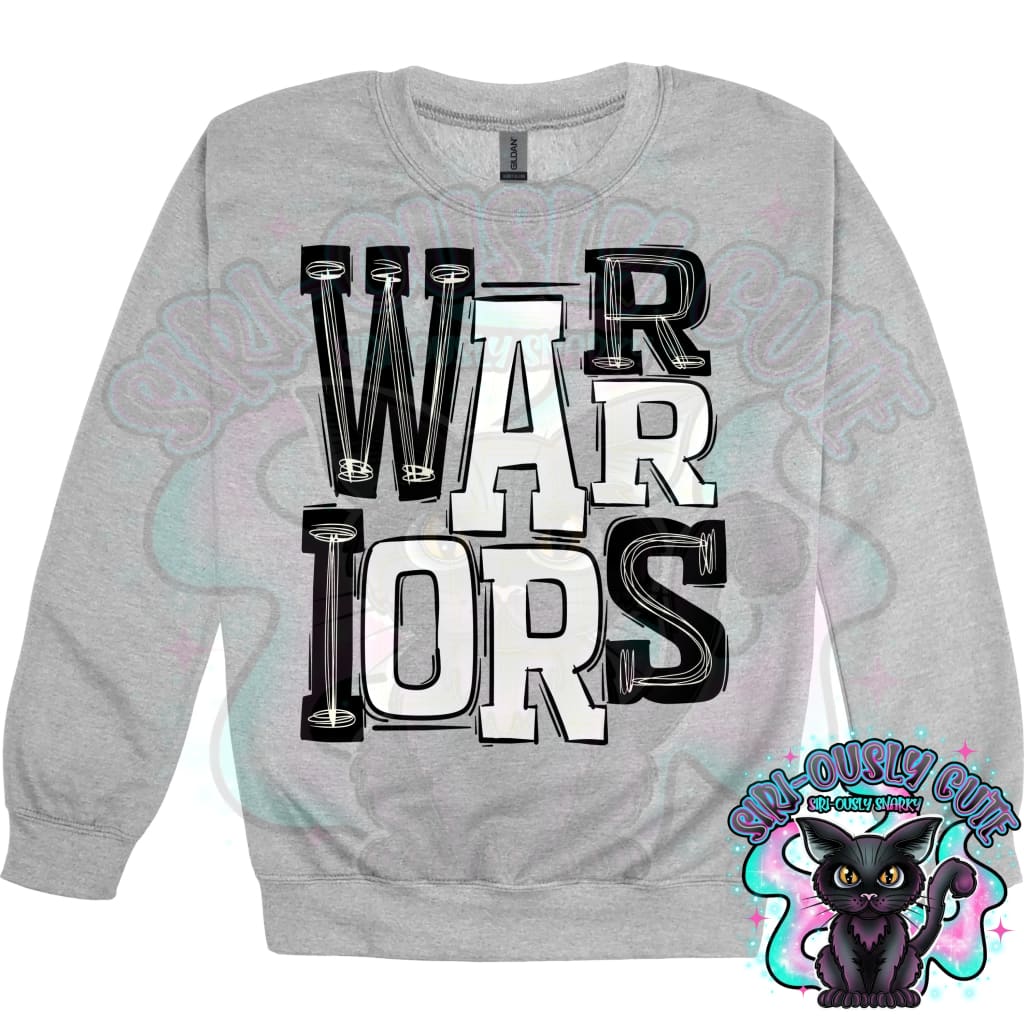 Sporty Warriors - Black White Mascot