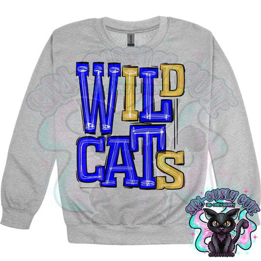 Sporty Wildcats - Blue Gold Mascot